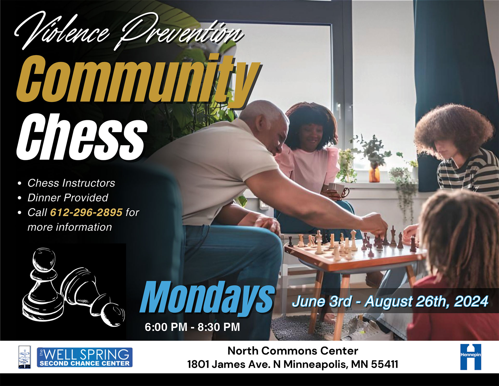 Wellspring Violencee Prevention Community Chess on Mondays
